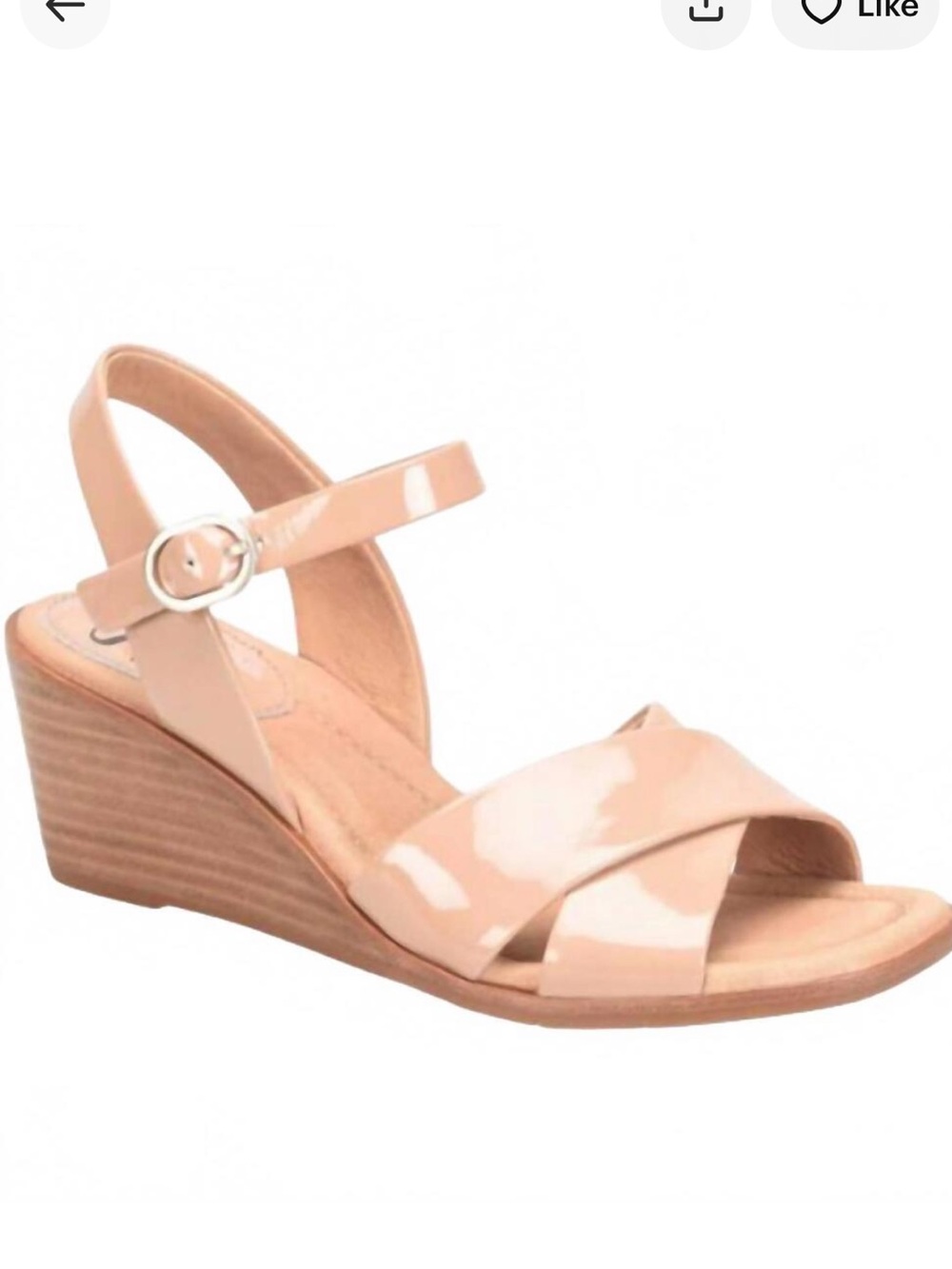 Sofft Gabella Patent Nude/Tan Wedge Sandals Women’s Size 8